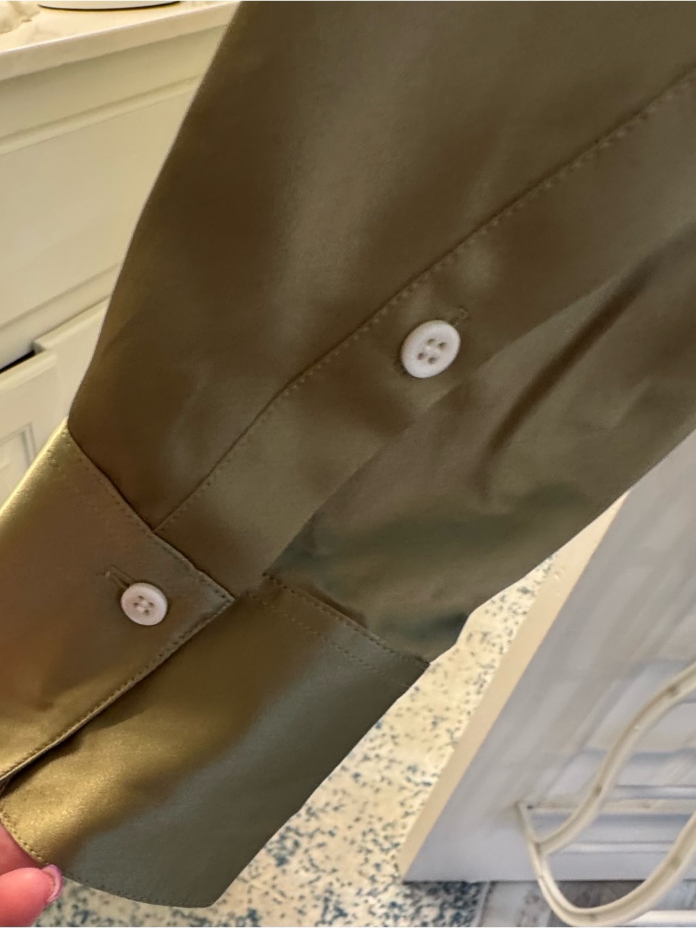 Victoria's Secret “Atelier Collection” Olive Green Asymmetrical Satin Blouse. - Picture 2 of 12